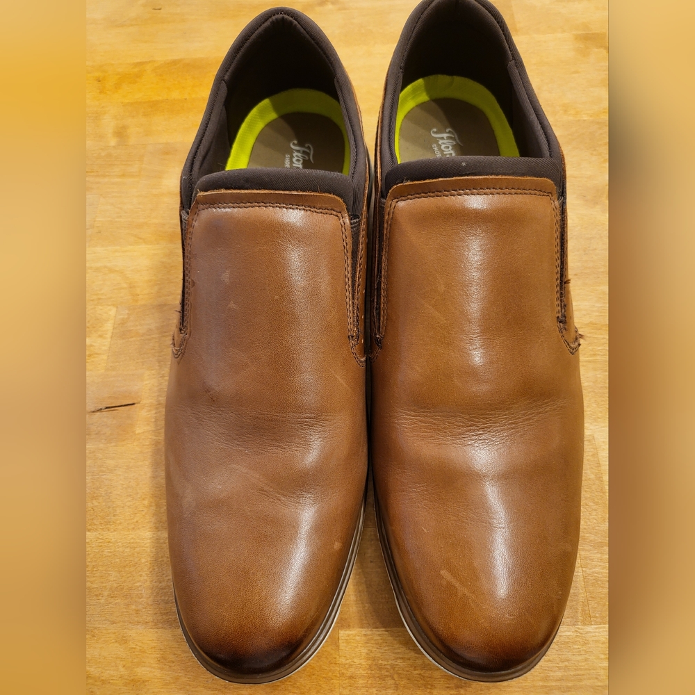 Florsheim Mens Slip-On Brown Leather Social Sneaker Dress Shoe 12M